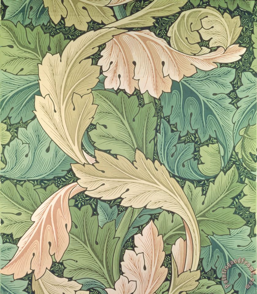 Acanthus Wallpaper Design Painting - William Morris Colours - HD Wallpaper 