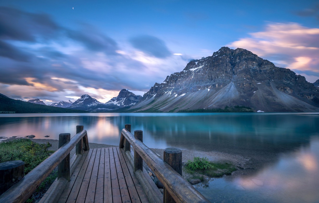 Photo Wallpaper Lake, Canada, Bow Lake - Pour Fond Ecran Canada - HD Wallpaper 