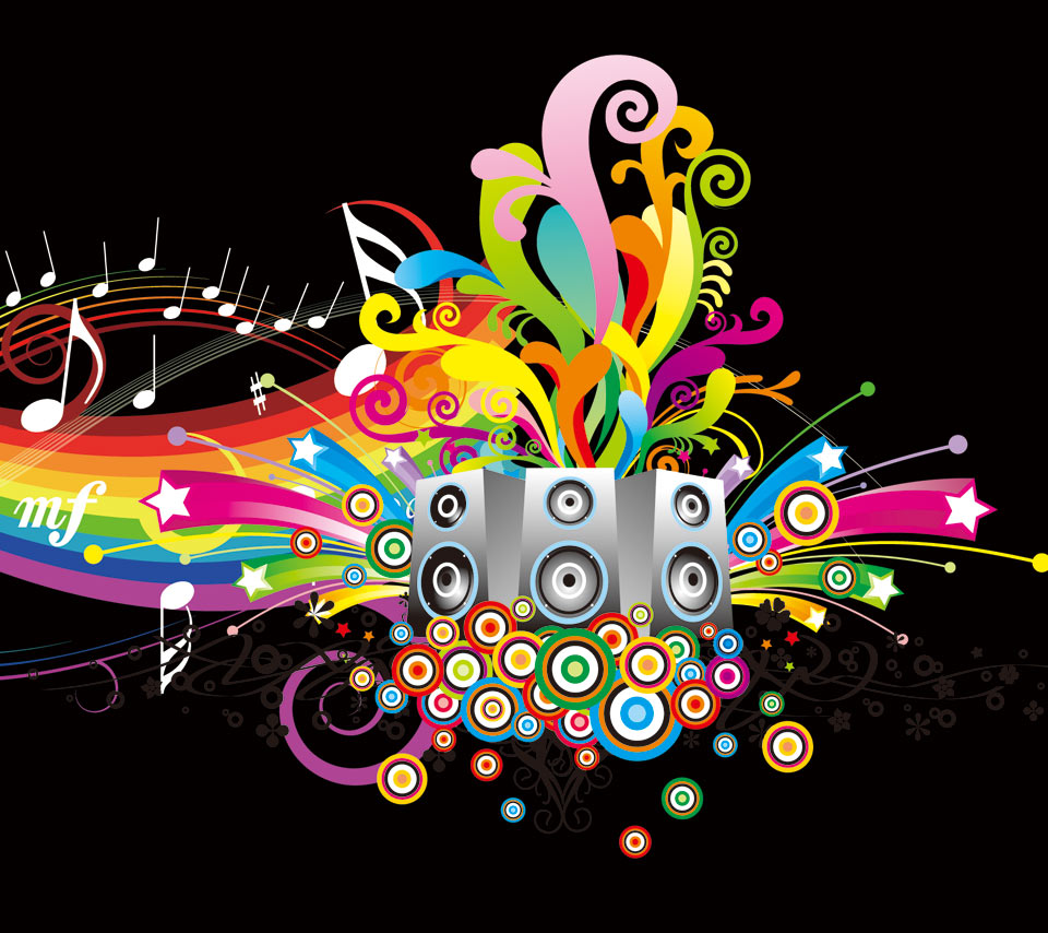 Colorful Music Note Wallpapers Picture For Free Wallpaper - Colorful Cool Music Notes - HD Wallpaper 