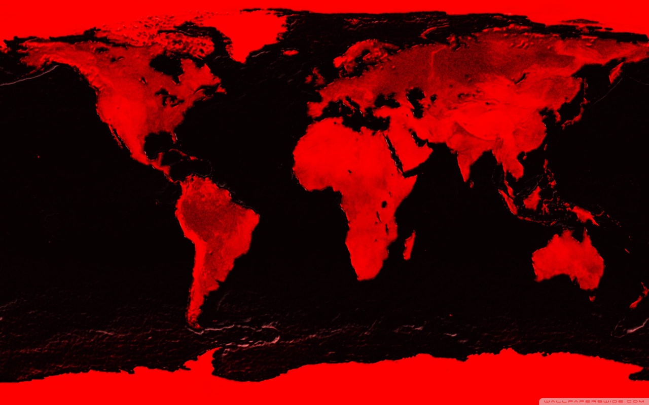 Red And Black Map Hd Desktop Wallpap - Red And Black World Map - HD Wallpaper 
