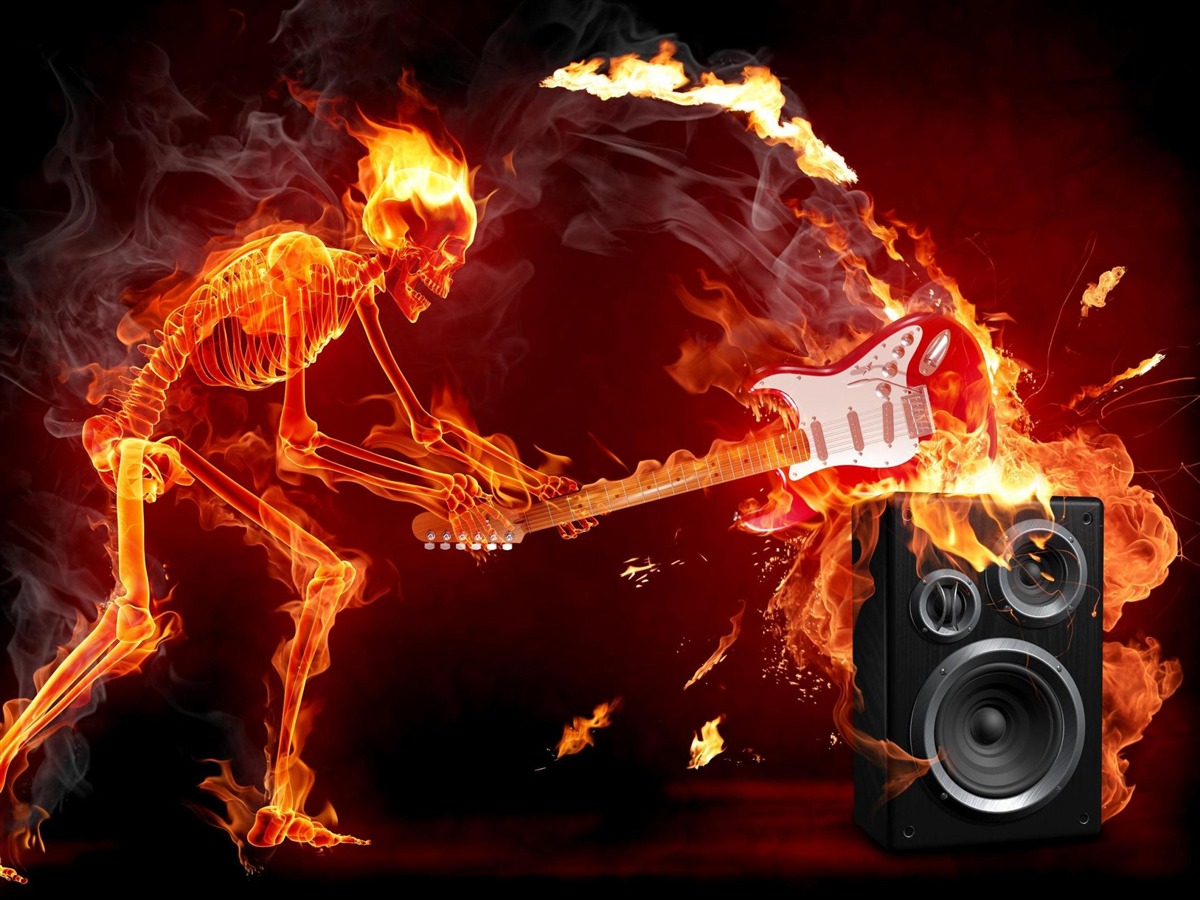 Rock Music Fire - HD Wallpaper 