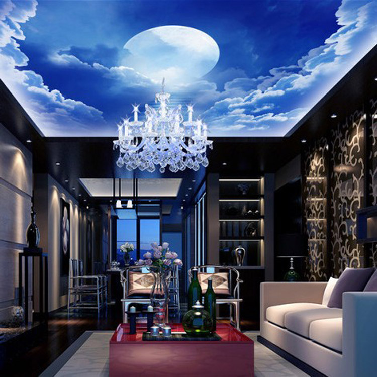 3d Natural Blue Sky Ceiling Wallpaper Wall Mural For - Ceing Galaxy - HD Wallpaper 