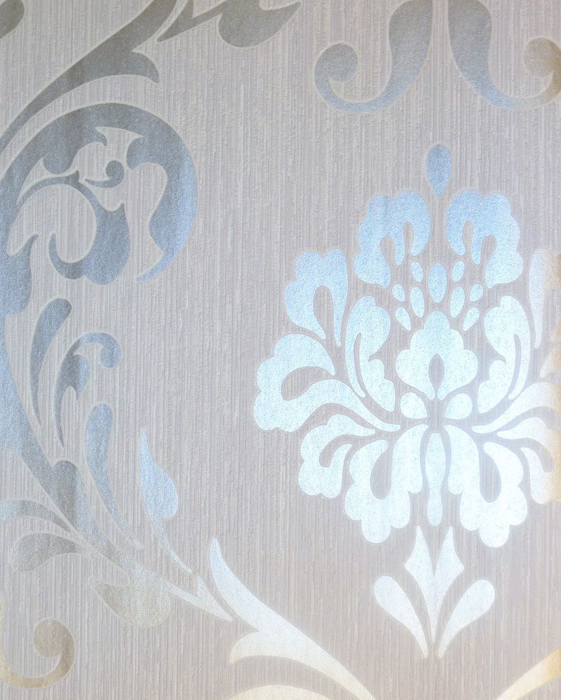 Ps Damask Wallpaper Textured Vinyl Off White Shiny - HD Wallpaper 