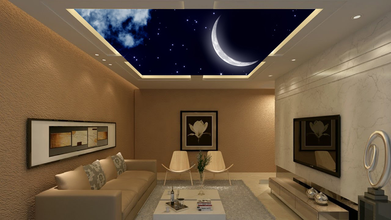 3d Ceiling Wallpaper Designs - Fall Ceiling Designs For Living Room India - HD Wallpaper 