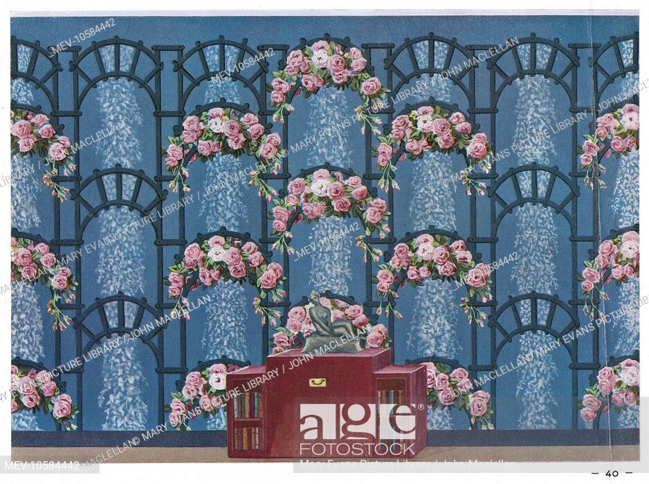 Wallpaper Designs Shown In A Sample Interior With A - Floral Design - HD Wallpaper 