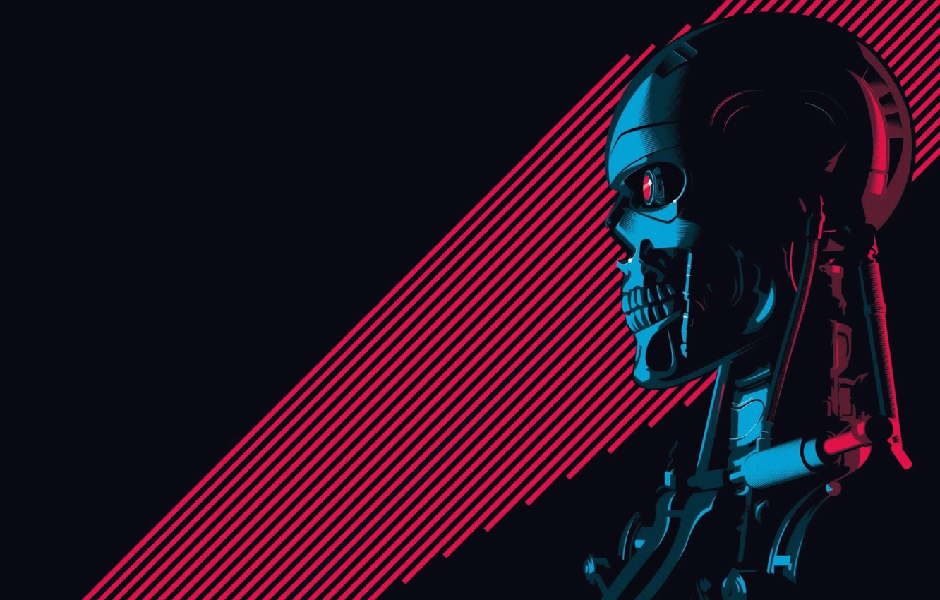 Photo Wallpaper Minimalism, Figure, Background, Art, - Terminator Background - HD Wallpaper 