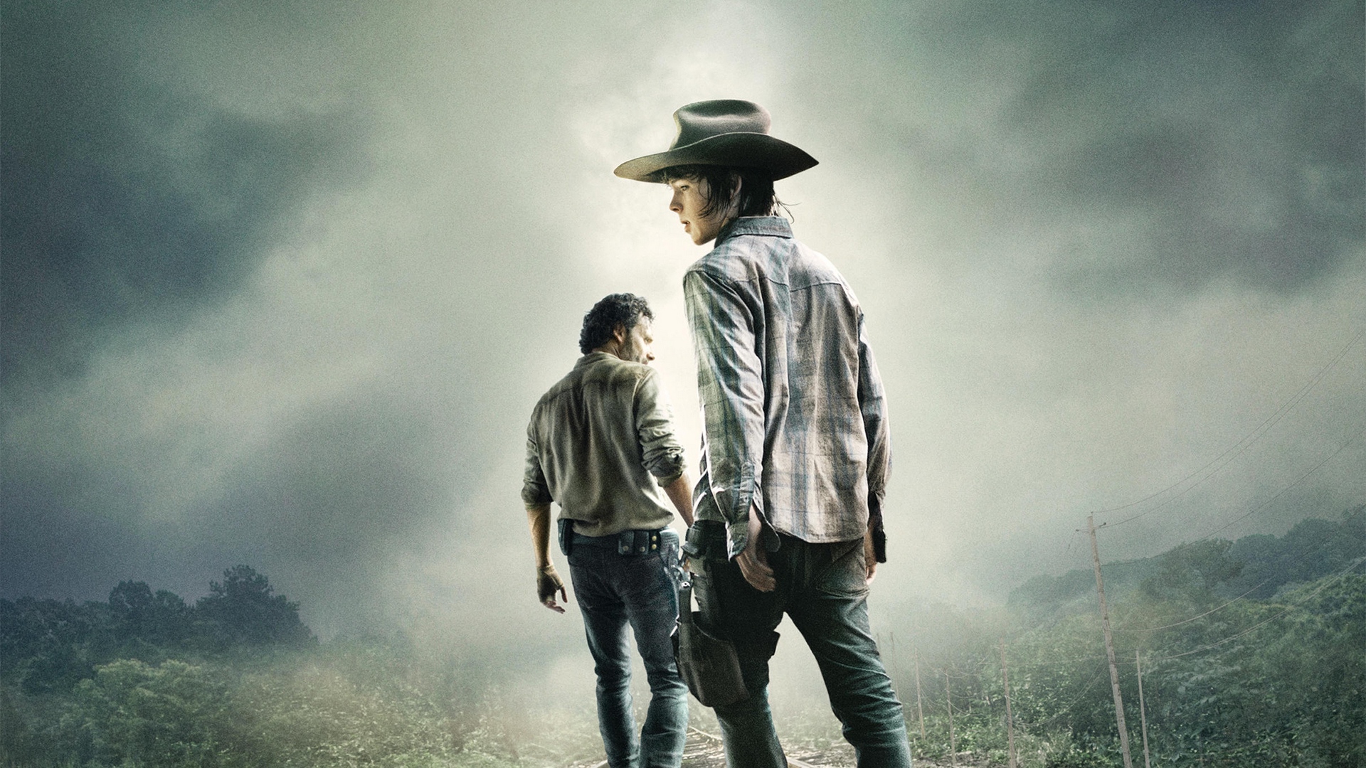 Wallpaper The Walking Dead, Rick Grimes, Carl Grimes, - Walking Dead Carl E Rick - HD Wallpaper 
