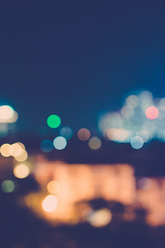 City Night Bokeh Blue Romantic Iphone Wallpaper - Romantic Wallpaper Iphone - HD Wallpaper 