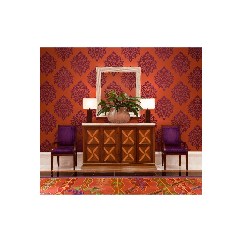 Moroccan Stencils Red Wall - HD Wallpaper 