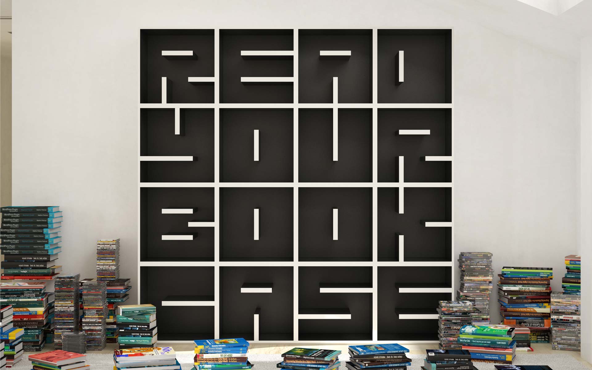 Alphabet Bookcase - HD Wallpaper 