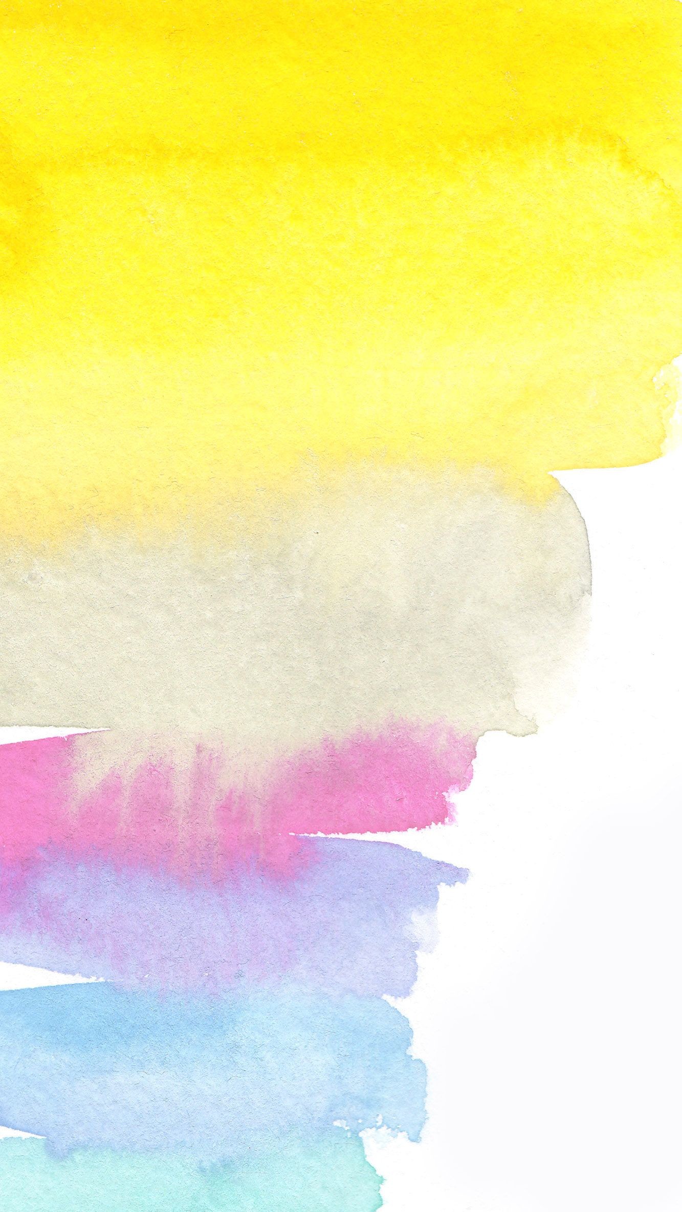 1333x2367, Yellow White Pink Lilac Blue Watercolour - Watercolor Phone Background - HD Wallpaper 