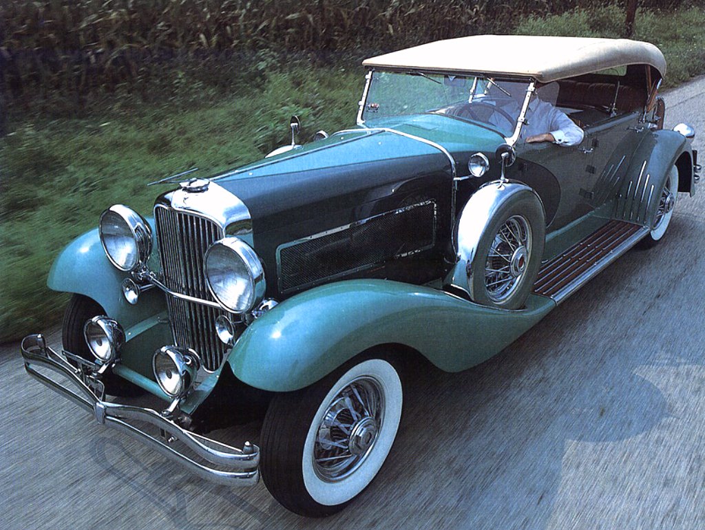 1932 Duesenberg Sj Touring Car Green Fvl - One Horse Power Car - HD Wallpaper 