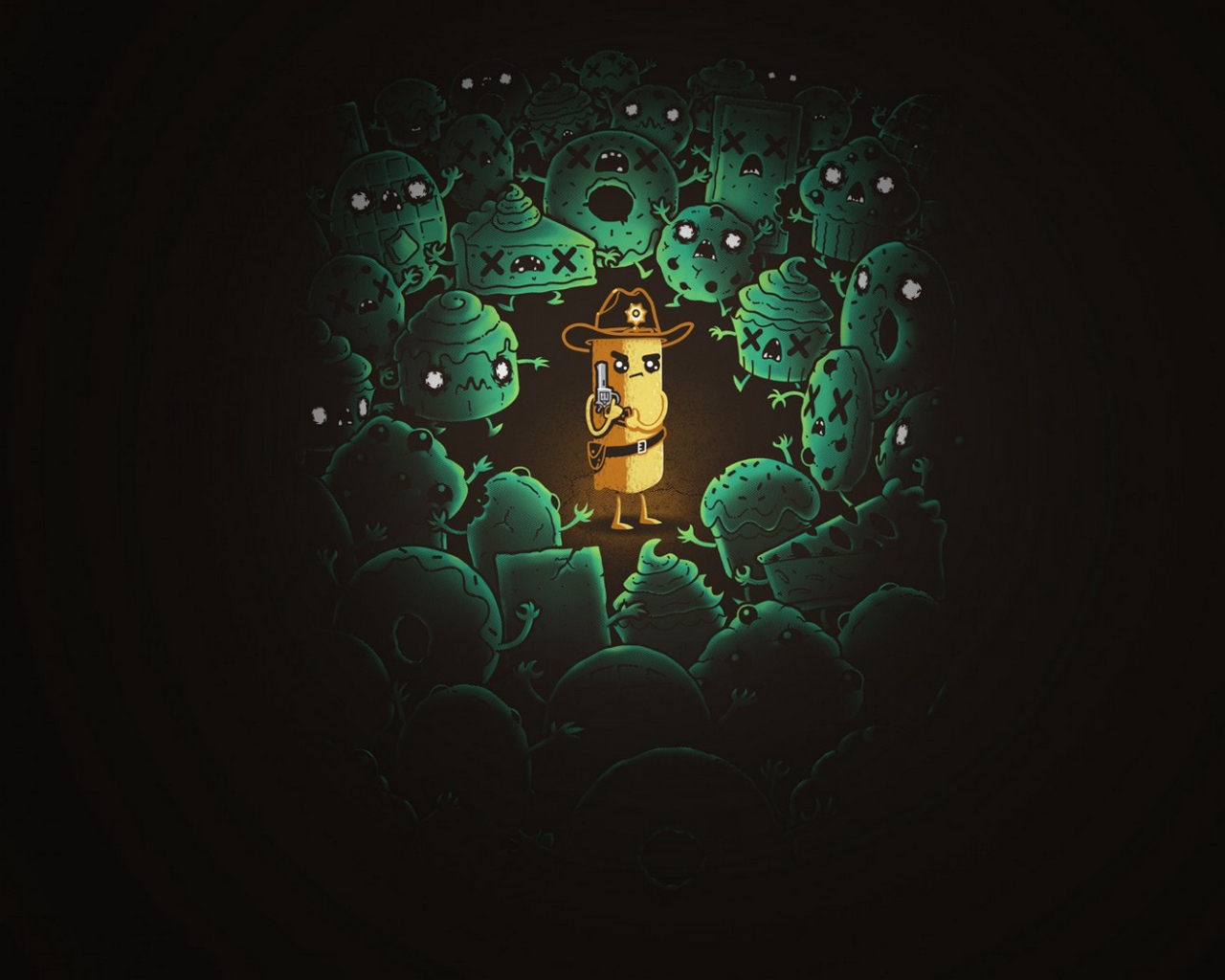 Wallpaper Walking Dead, Zombie, Art, Improvisation - Walking Dead Cartoon Zombie - HD Wallpaper 