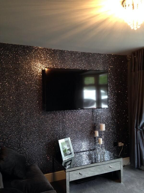 Black Glitter Wallpaper Bedroom - HD Wallpaper 