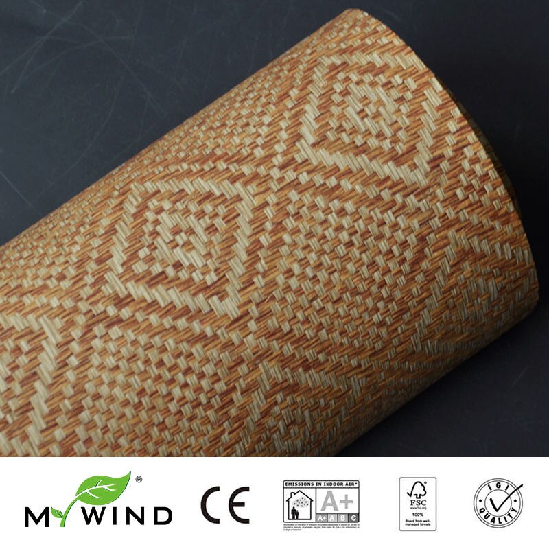 2019 My Wind Grasscloth Wallpaper Paper Weave 3d Damask - Wallpaper - HD Wallpaper 