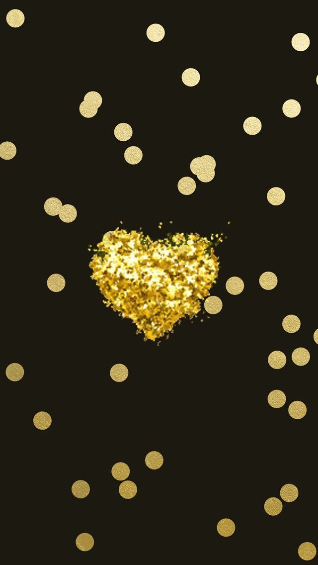 Wallpaper Einfarbig - Gold Hearts Wallpaper Iphone - HD Wallpaper 