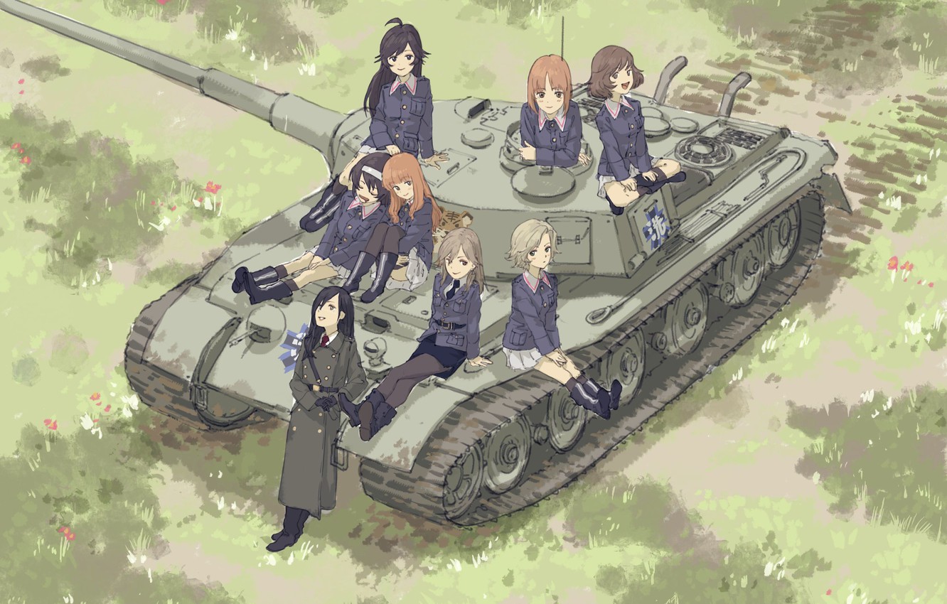 Photo Wallpaper Girls, Army, Tank, Girls And Panzer, - Girl Und Panzer Wallpaper Hd - HD Wallpaper 