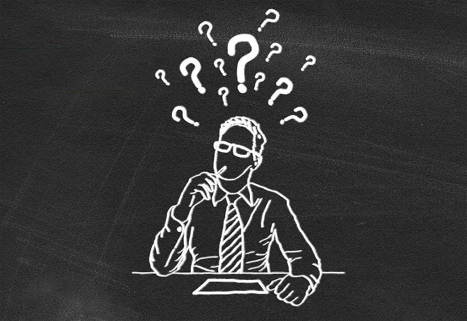 Drawing Of A Man On Blackboard - Doubts Hd - HD Wallpaper 