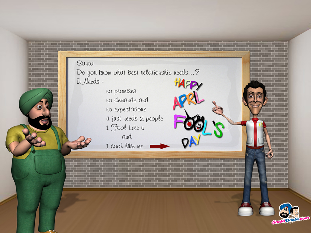 April Fool - Santa Banta April Fool Jokes - HD Wallpaper 