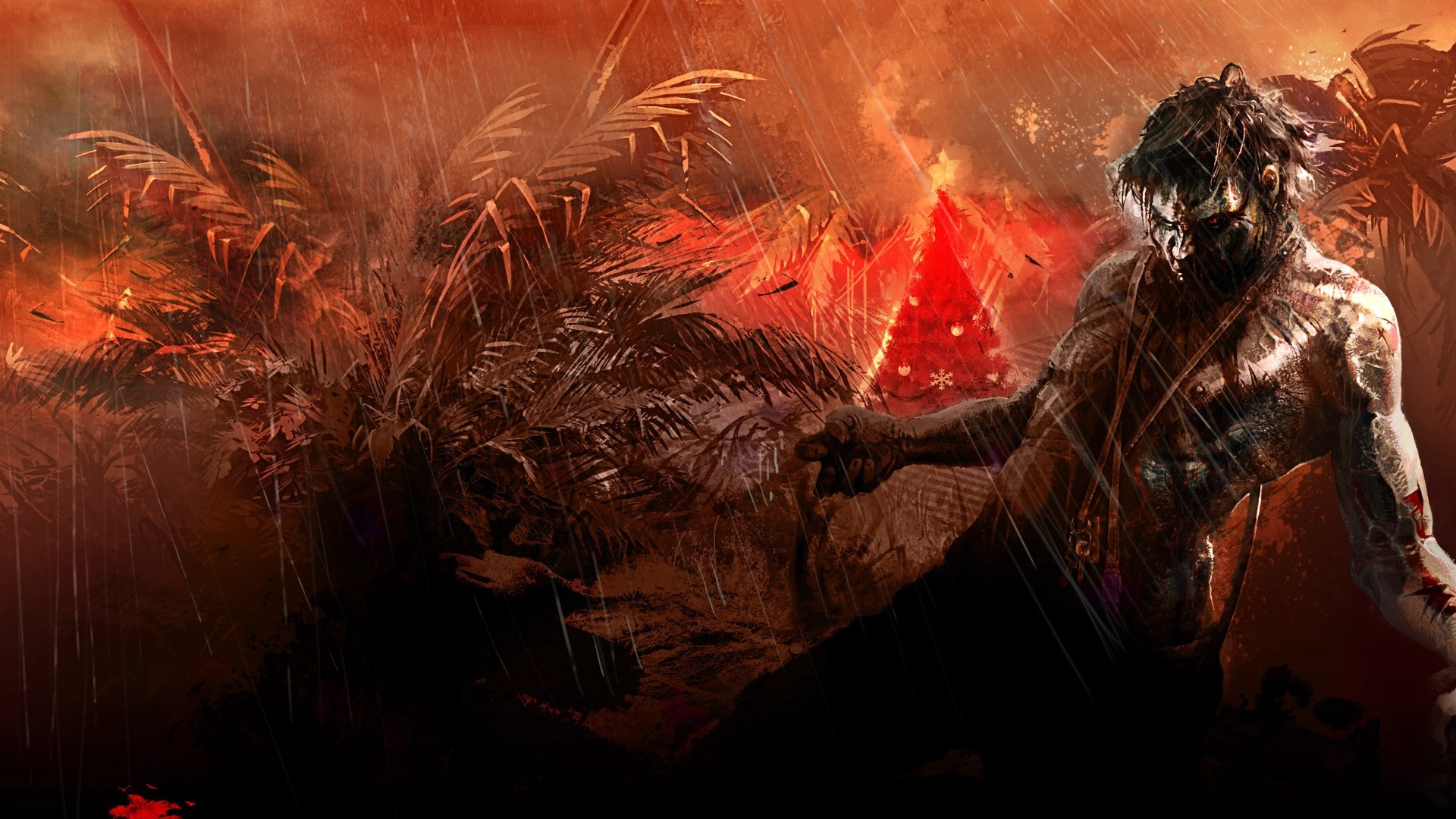 Wallpaper Dead Island, Blood, Zombi, Palms, Wildfire - Blood Of The Dead - HD Wallpaper 