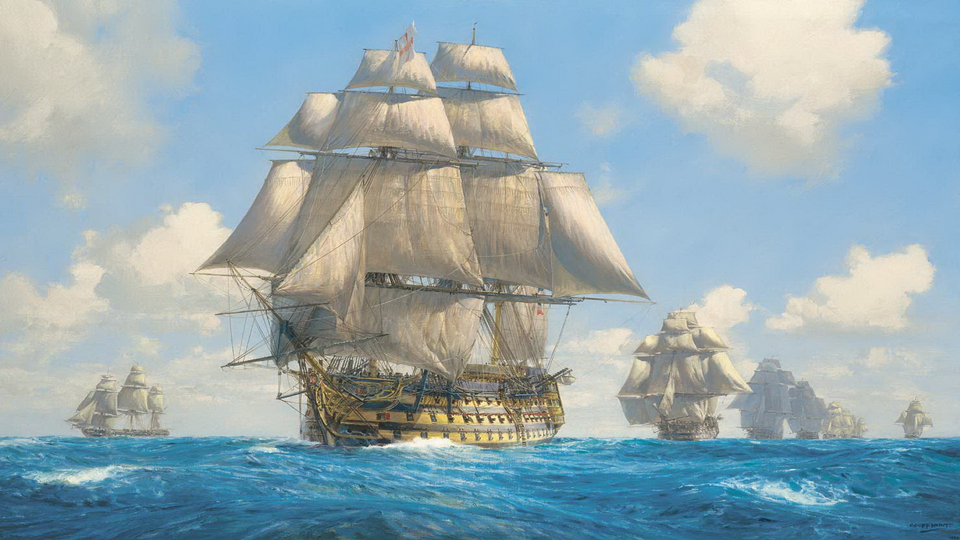 Man O War Ship Art - HD Wallpaper 