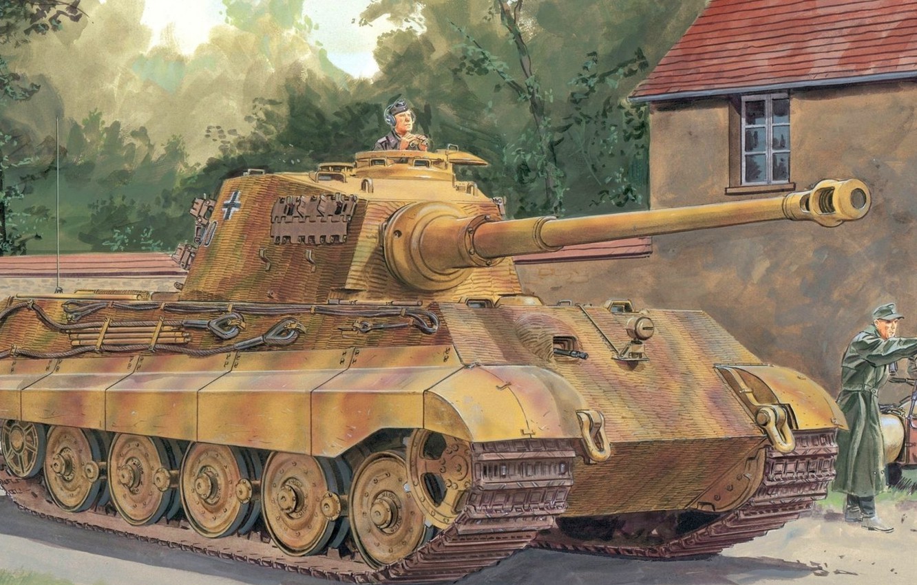 Photo Wallpaper War, Art, Ww2, German Tank, Panzerkampfwagen, - German Ww2 Tanks War Art - HD Wallpaper 