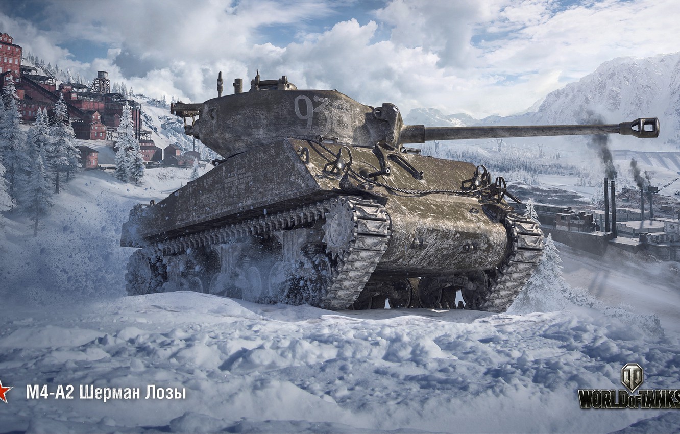 Photo Wallpaper Winter, Wot, Sherman, World Of Tanks, - Wot Tanks Xbox Fury M4a3e8 Sherman Tank - HD Wallpaper 