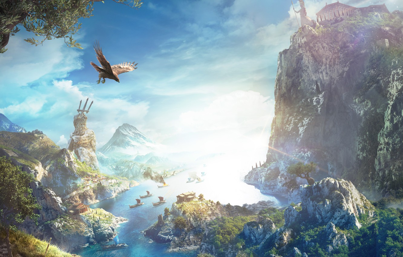 Photo Wallpaper Game, Ubisoft, Assassin S Creed, 2018, - Assassins Creed Odyssey Nature - HD Wallpaper 