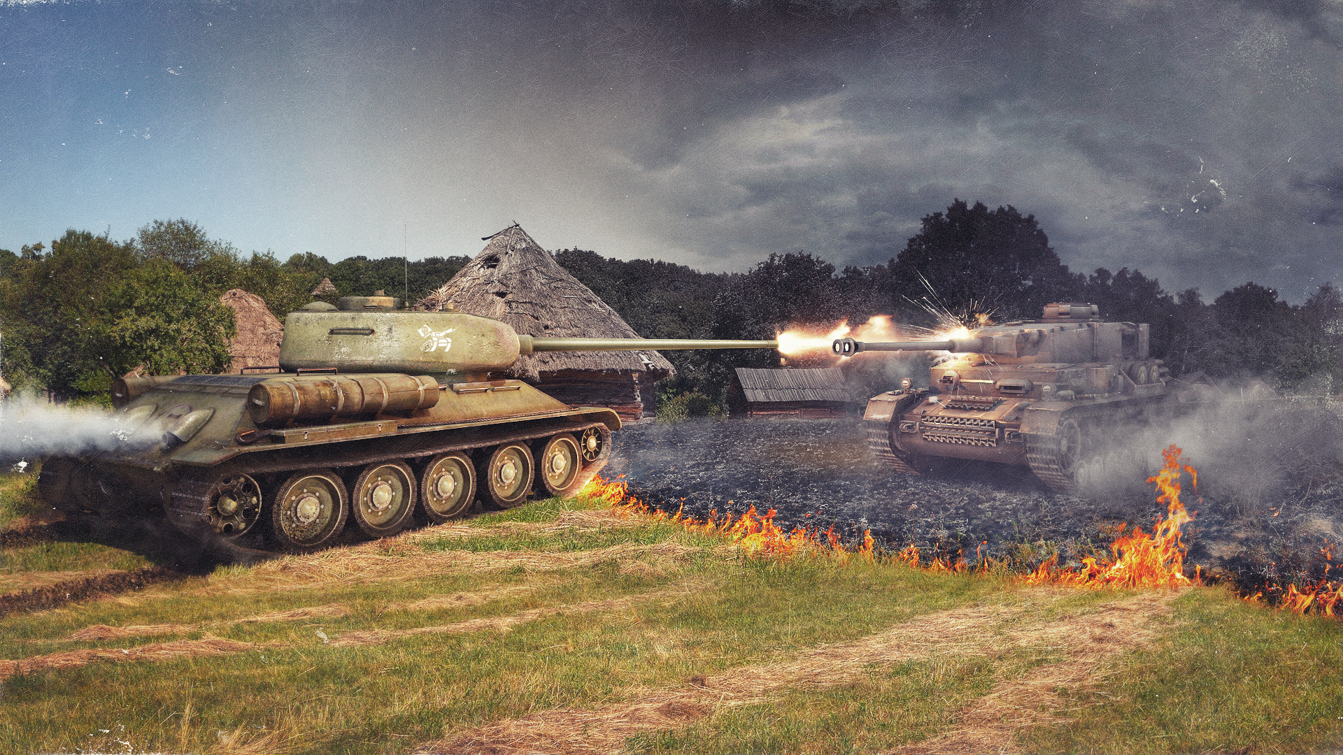 Ussr Vs German Tanks - HD Wallpaper 