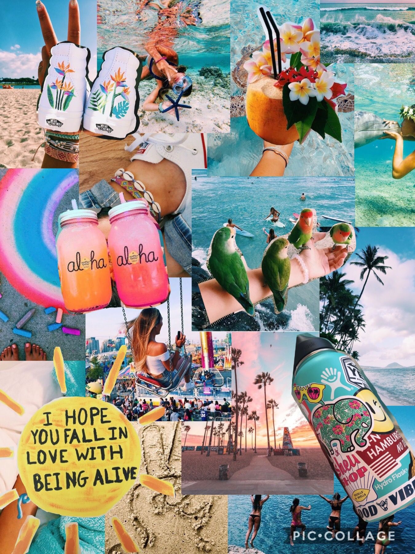 Beach Wallpaper Collage - HD Wallpaper 