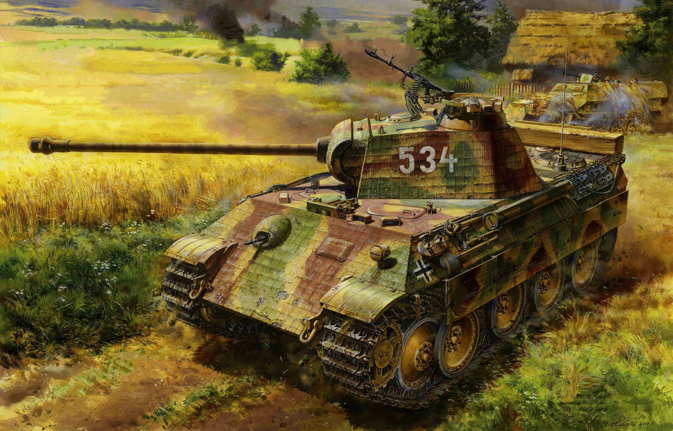 Ww2 German Tank Paintings - HD Wallpaper 
