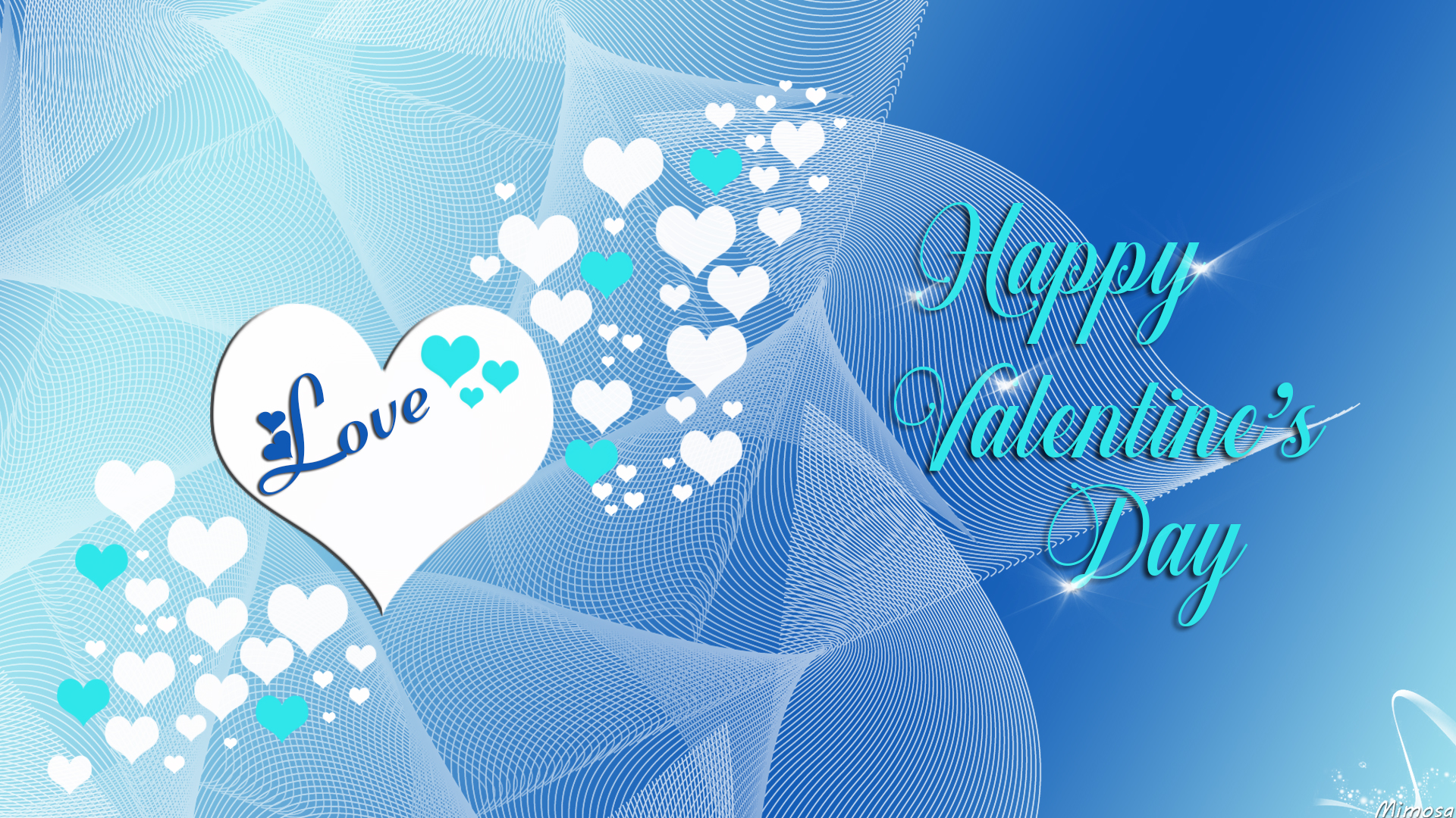 Blue Happy Valentine Day - HD Wallpaper 