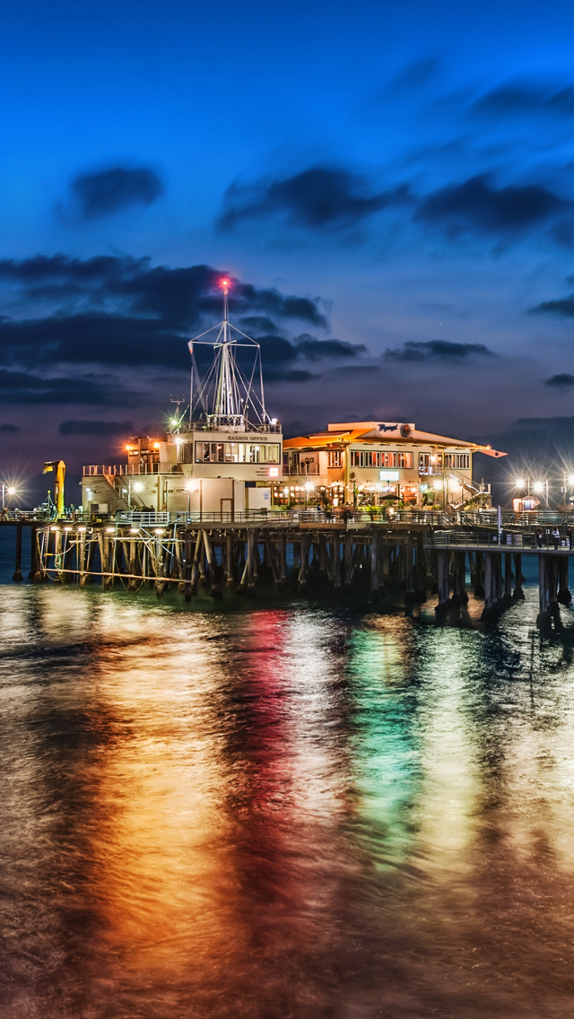 The Pier In Santa Monica Iphone Wallpaper - Santa Monica Pier Wallpaper Iphone - HD Wallpaper 