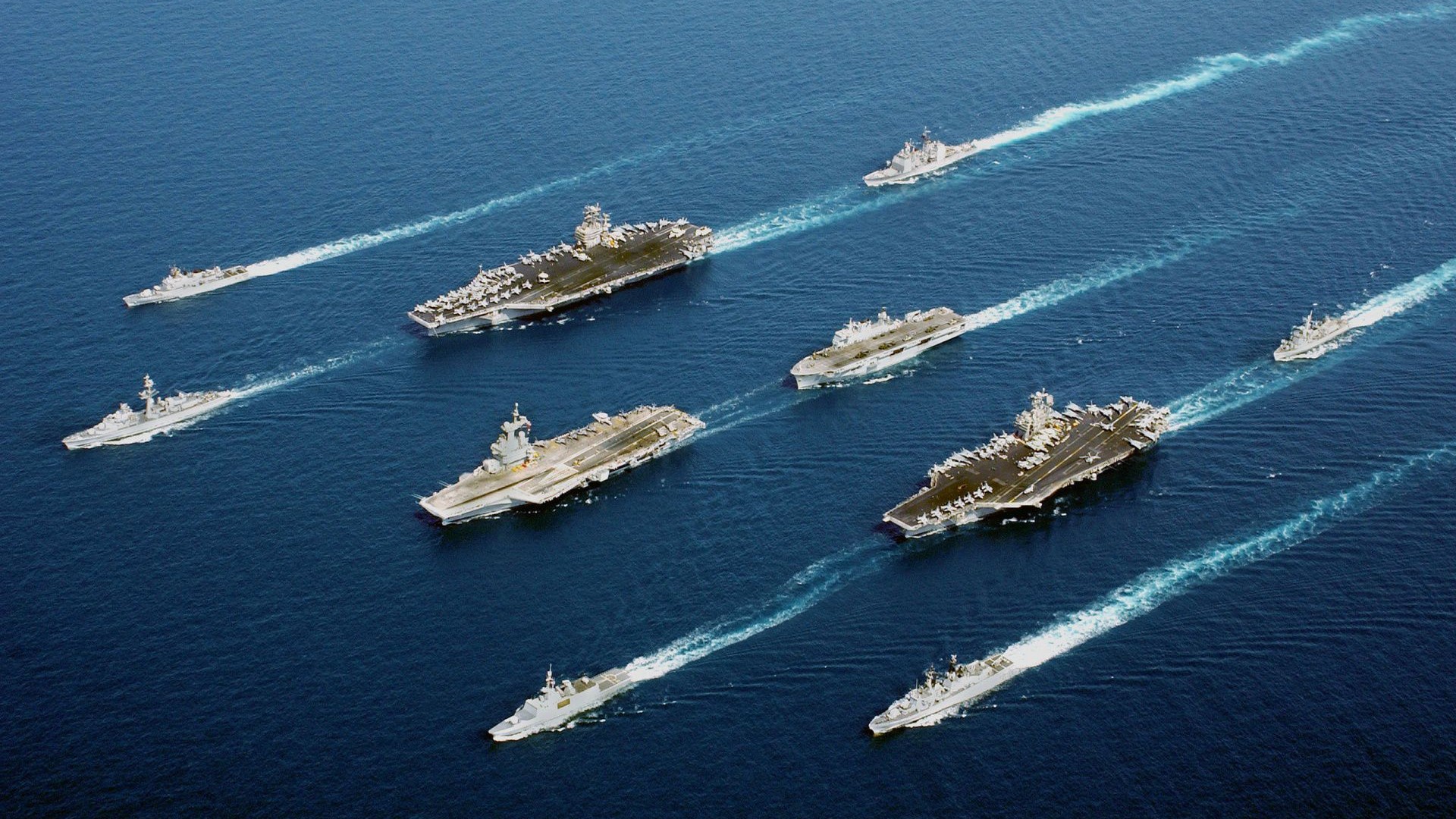 Navy Background - Aircraft Carrier Fleet - HD Wallpaper 