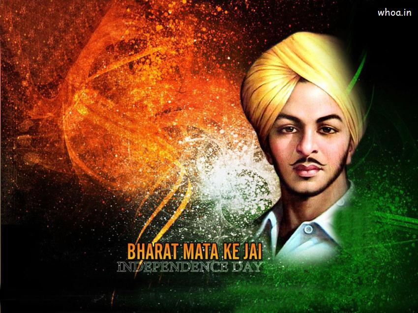 Independence Day With Shahid Bhagat Singh Wallpaper - Bhagat Singh Independence Day - HD Wallpaper 