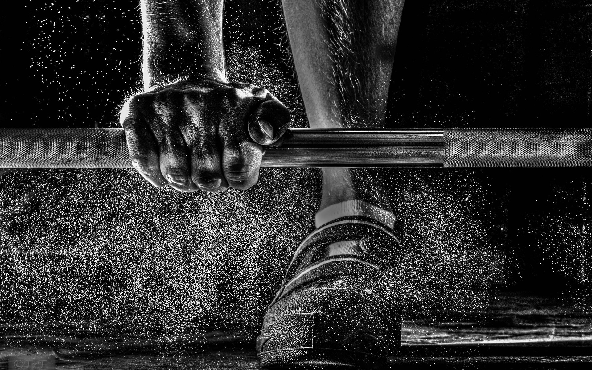 A Man Training Weight Lifting Barbell With Dust Flying - Road To Fitness - HD Wallpaper 