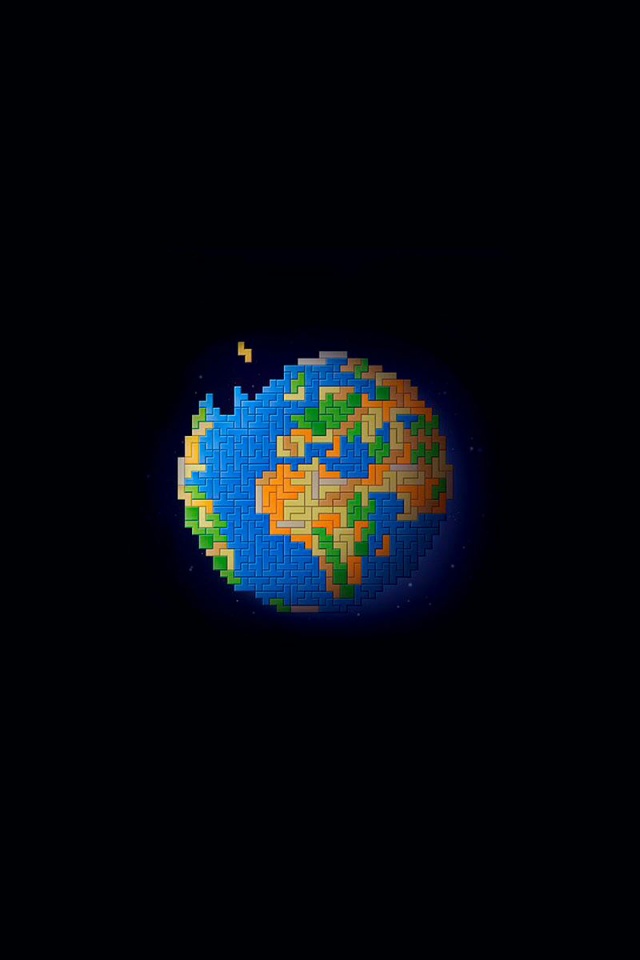 8 Bit Pixel Art Earth - HD Wallpaper 
