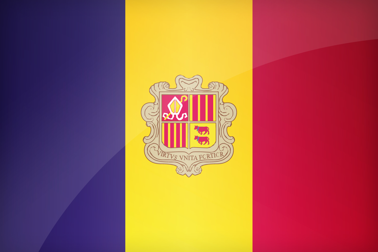Andorra Flag - HD Wallpaper 