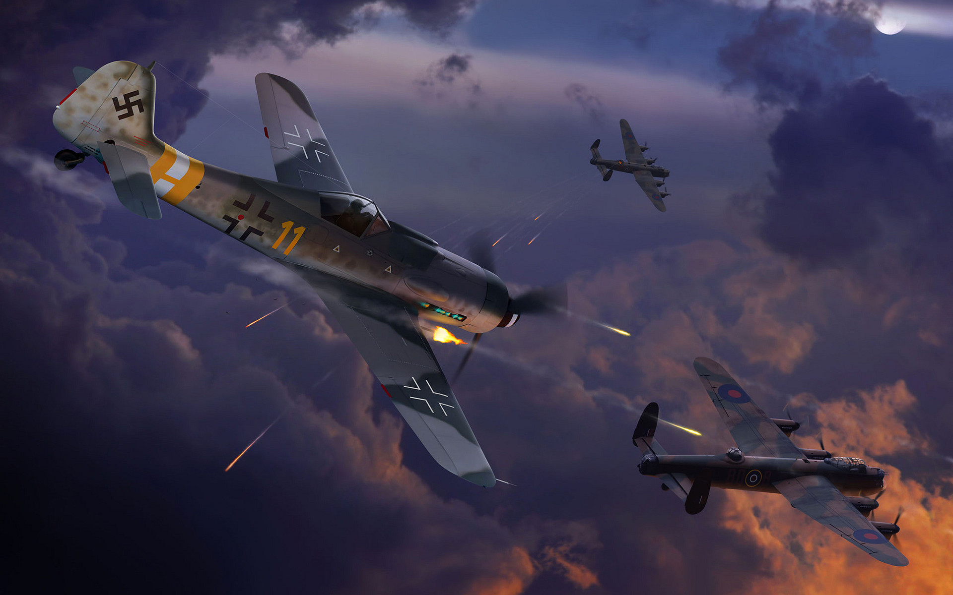 1920x1200, Download Wwii Aircraft Wallpaper Gallery - Dogfight Ww2 Plane Fight - HD Wallpaper 