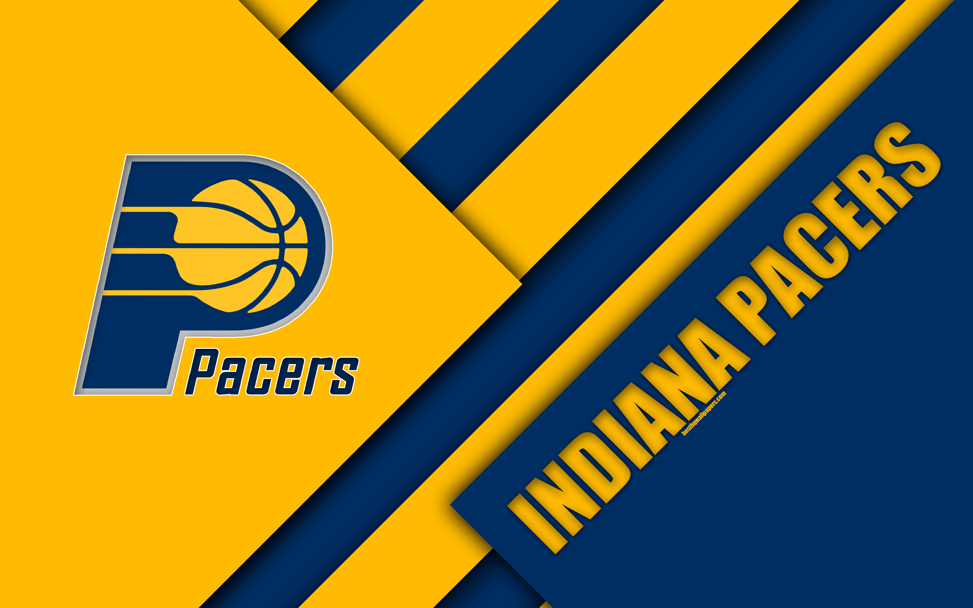 Indiana Pacers, Nba, 4k, Logo, Material Design, American - Indiana Pacers Wallpaper 2018 - HD Wallpaper 