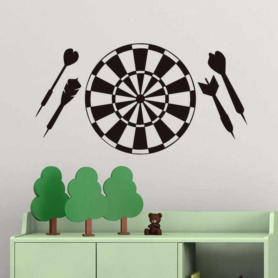 Children Room Decorative Vinyl Removable Dart Sport - Dart Board Decal - HD Wallpaper 