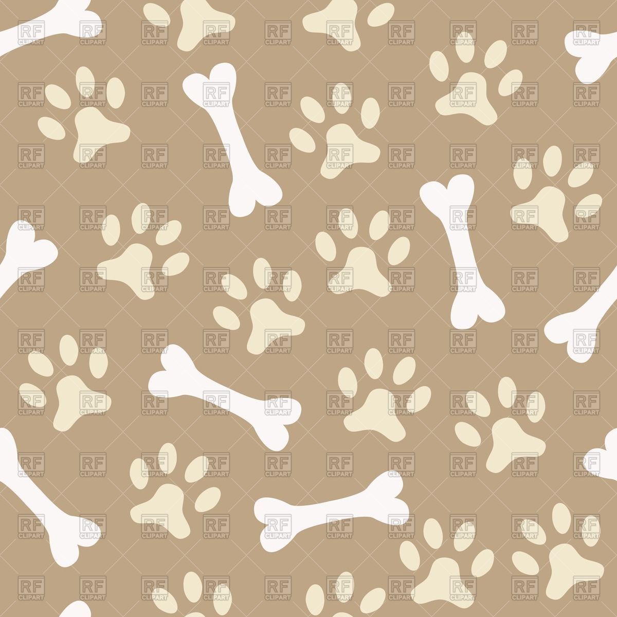 Dog Bone Wallpaper - Dog Paw And Bone Pattern - HD Wallpaper 