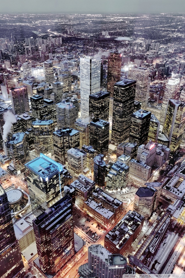 Toronto Aerial View Black And White - HD Wallpaper 