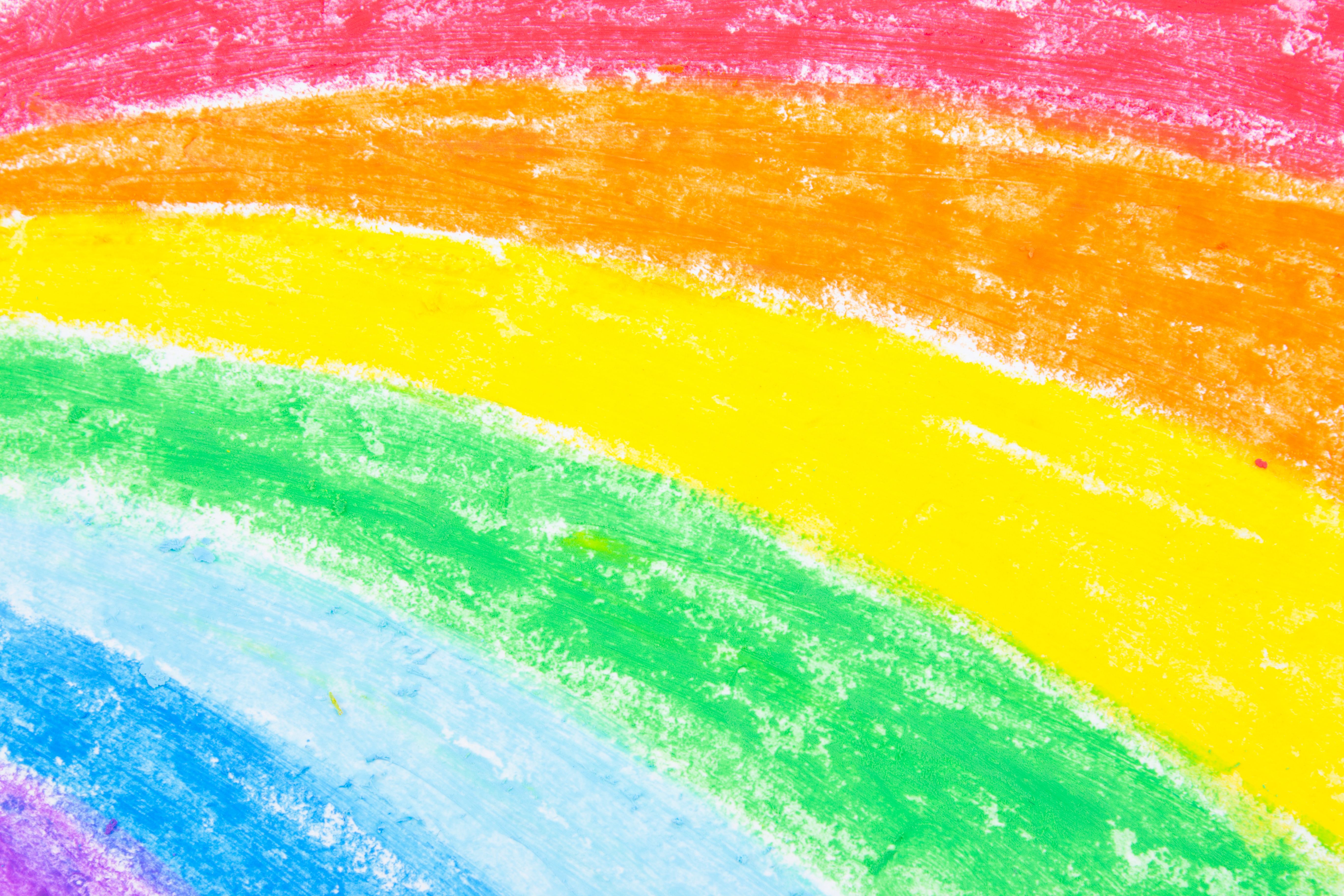 Rainbow Crayon Drawing - HD Wallpaper 
