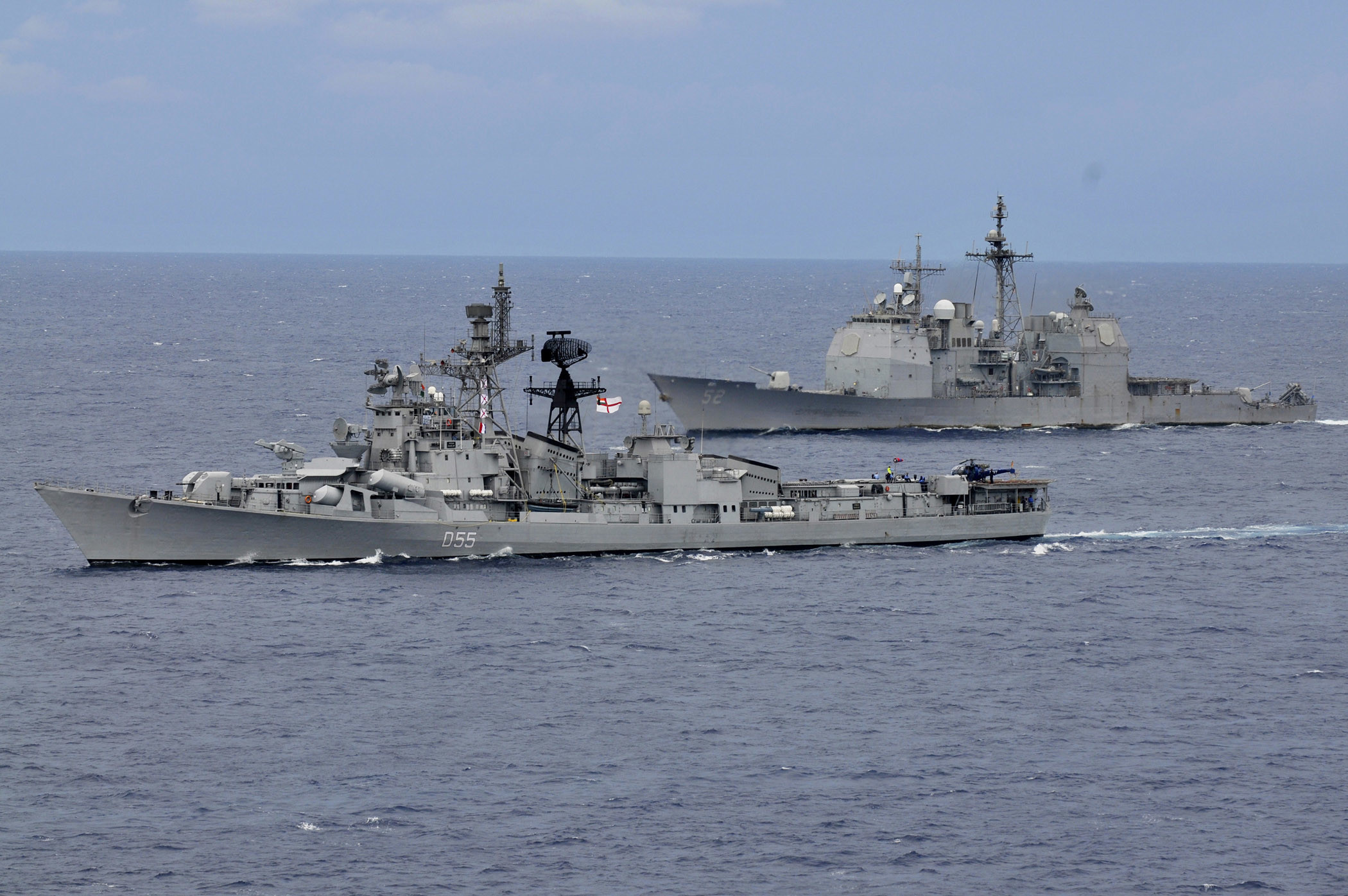 Exercise Malabar 2012 Between Indian Navy & The Us - Guided Missile Destroyer - HD Wallpaper 