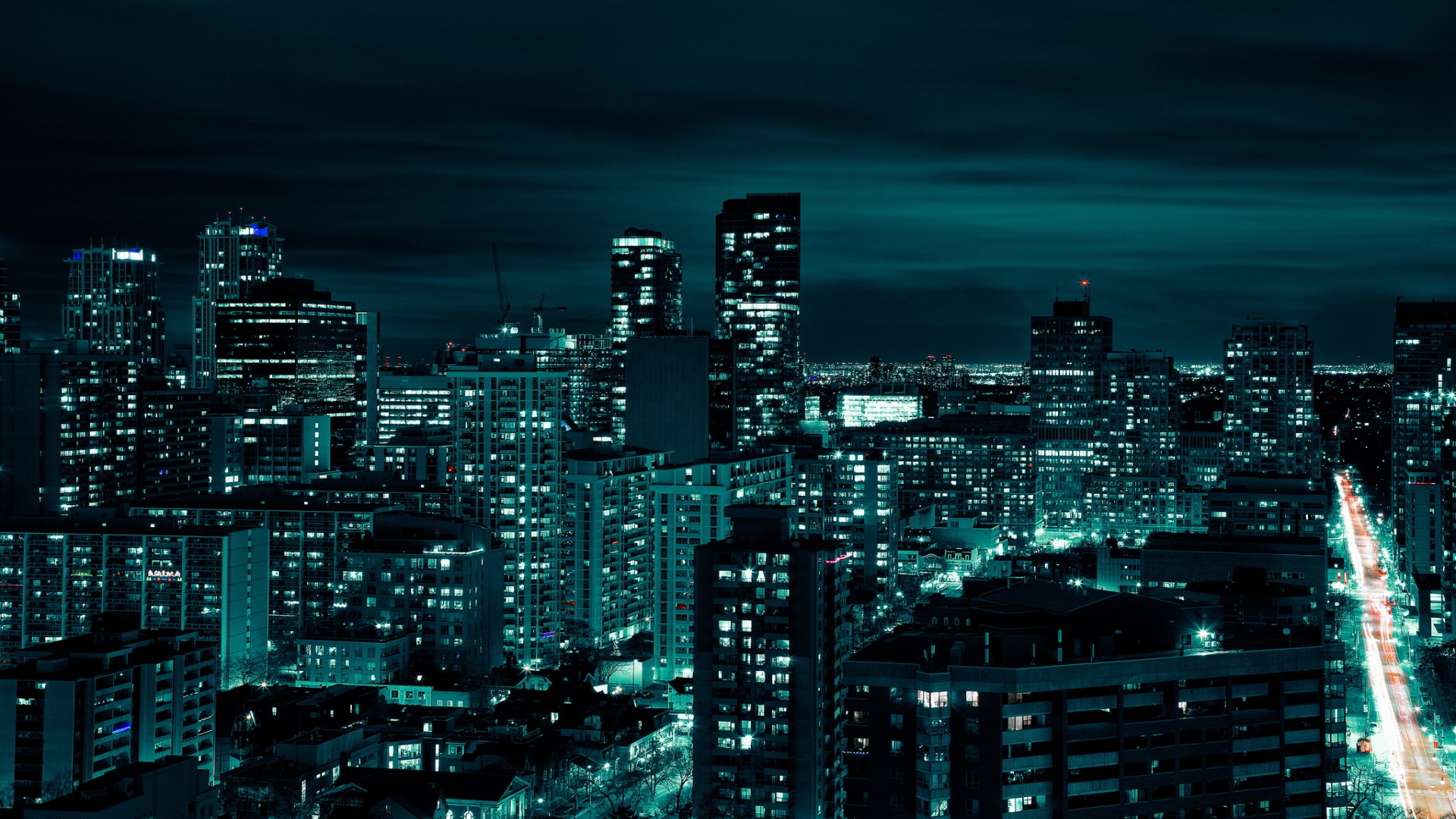 Tronto Wallpaper - Toronto Skyline Night Hd - HD Wallpaper 