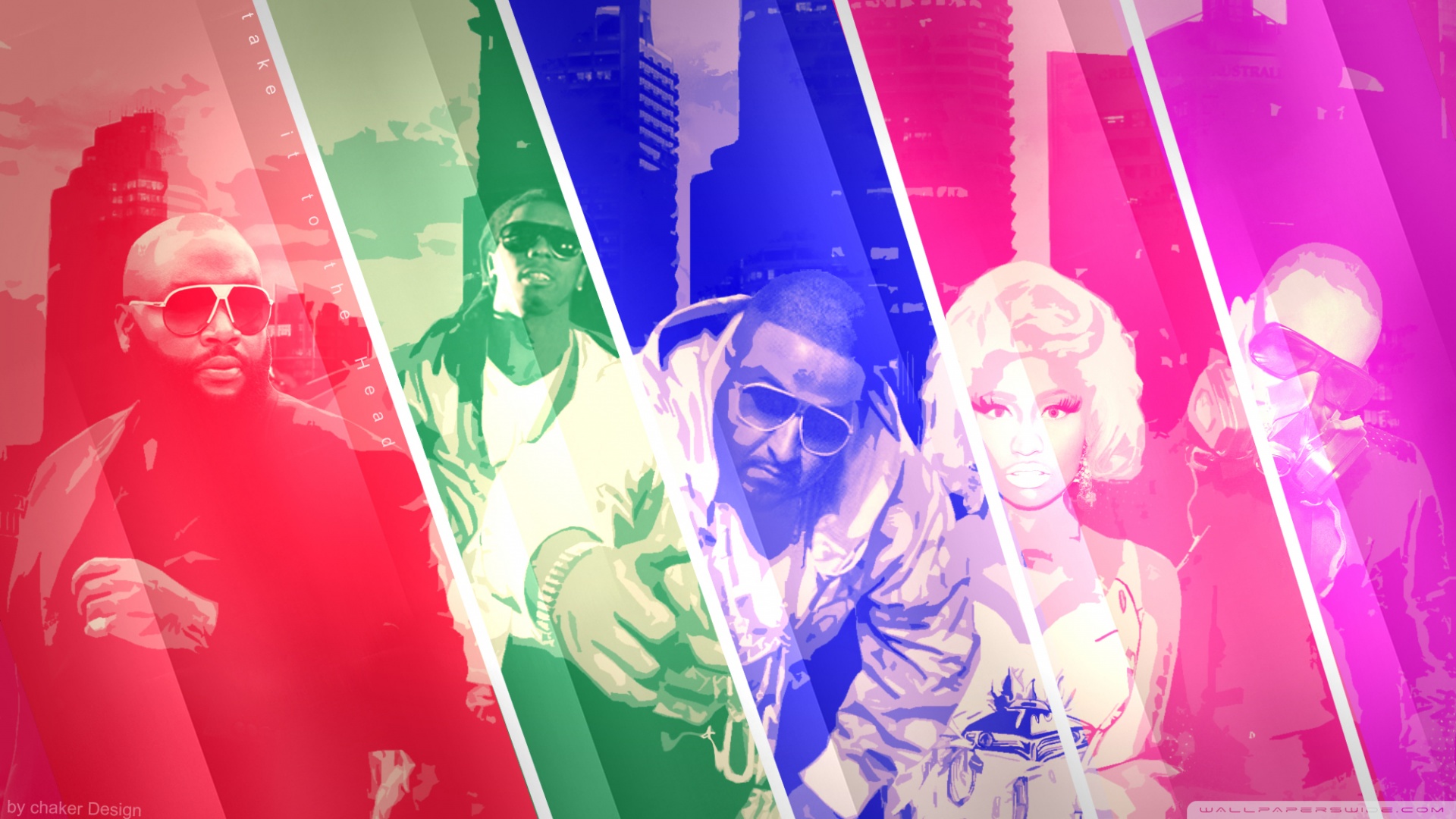 Nicki Minaj Rick Ross Lil Wayne Chris Brown - HD Wallpaper 