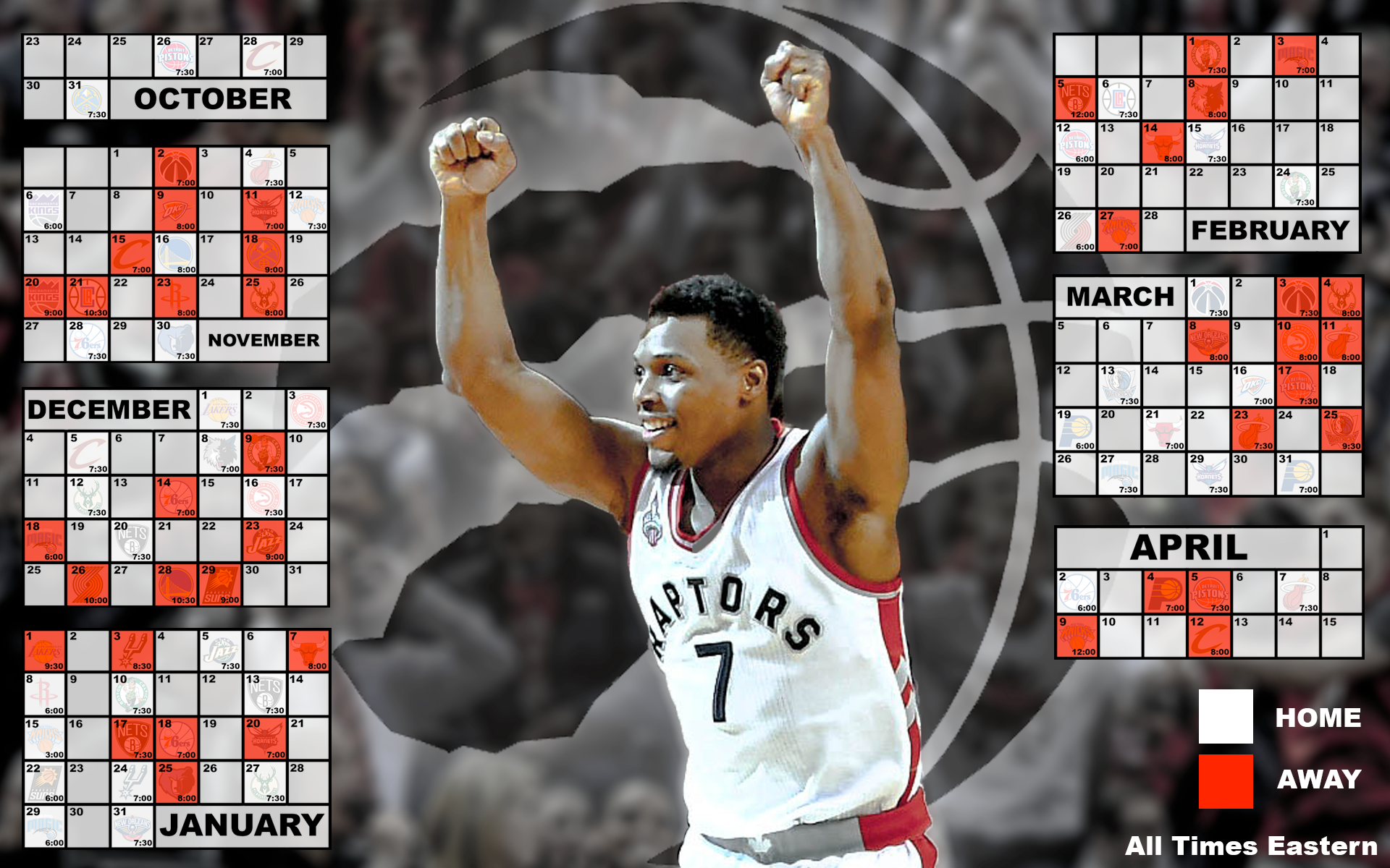 Toronto Raptors Schedule Calendar - HD Wallpaper 