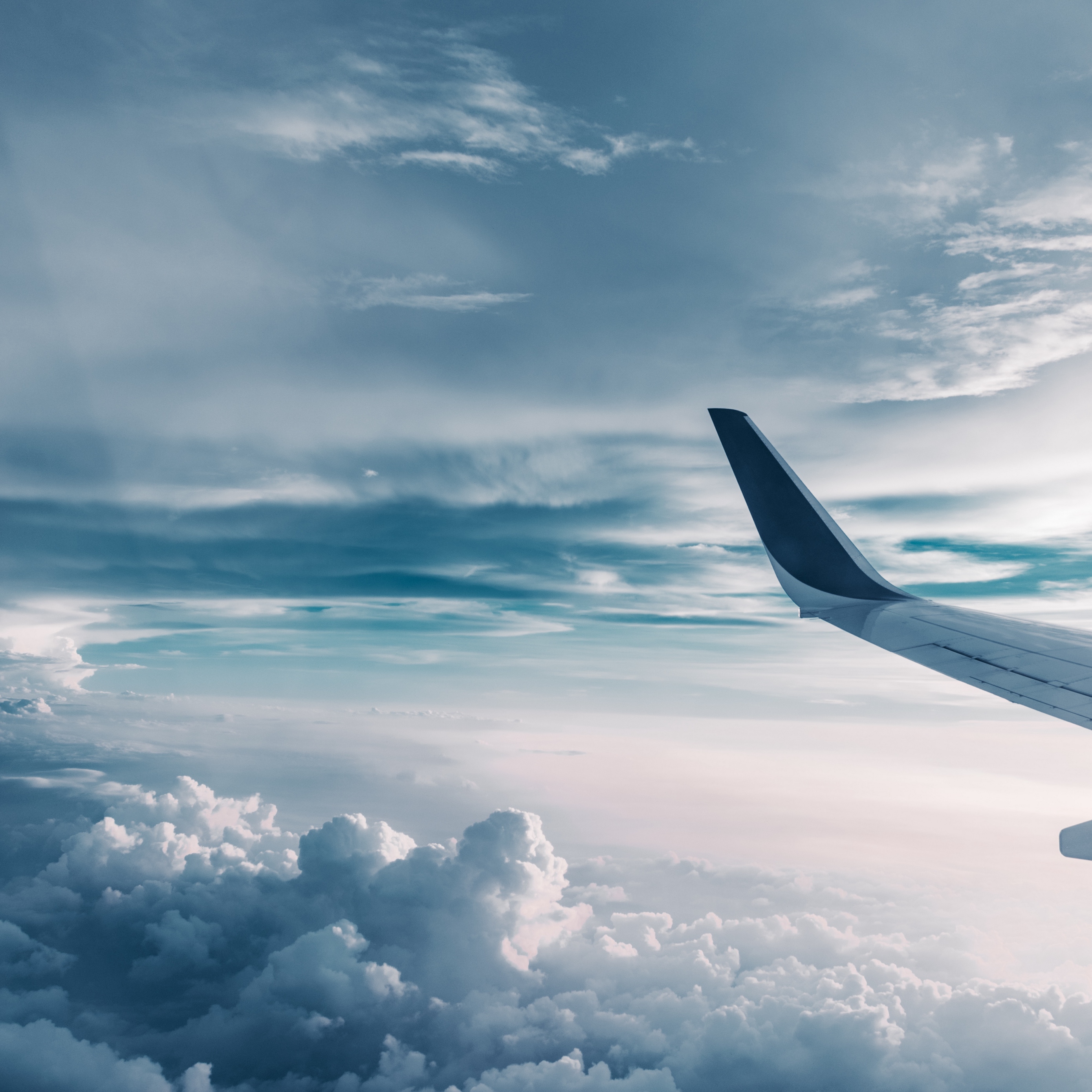 Wallpaper Wing, Plane, Clouds, Height, Flight - Cloud Background With Plane - HD Wallpaper 