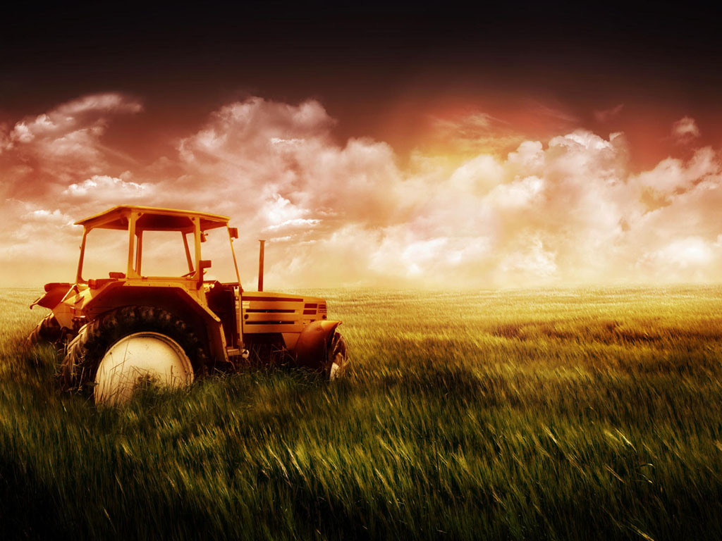 Wallpaper Photography Backgrounds - Sunset With A Tractor - HD Wallpaper 